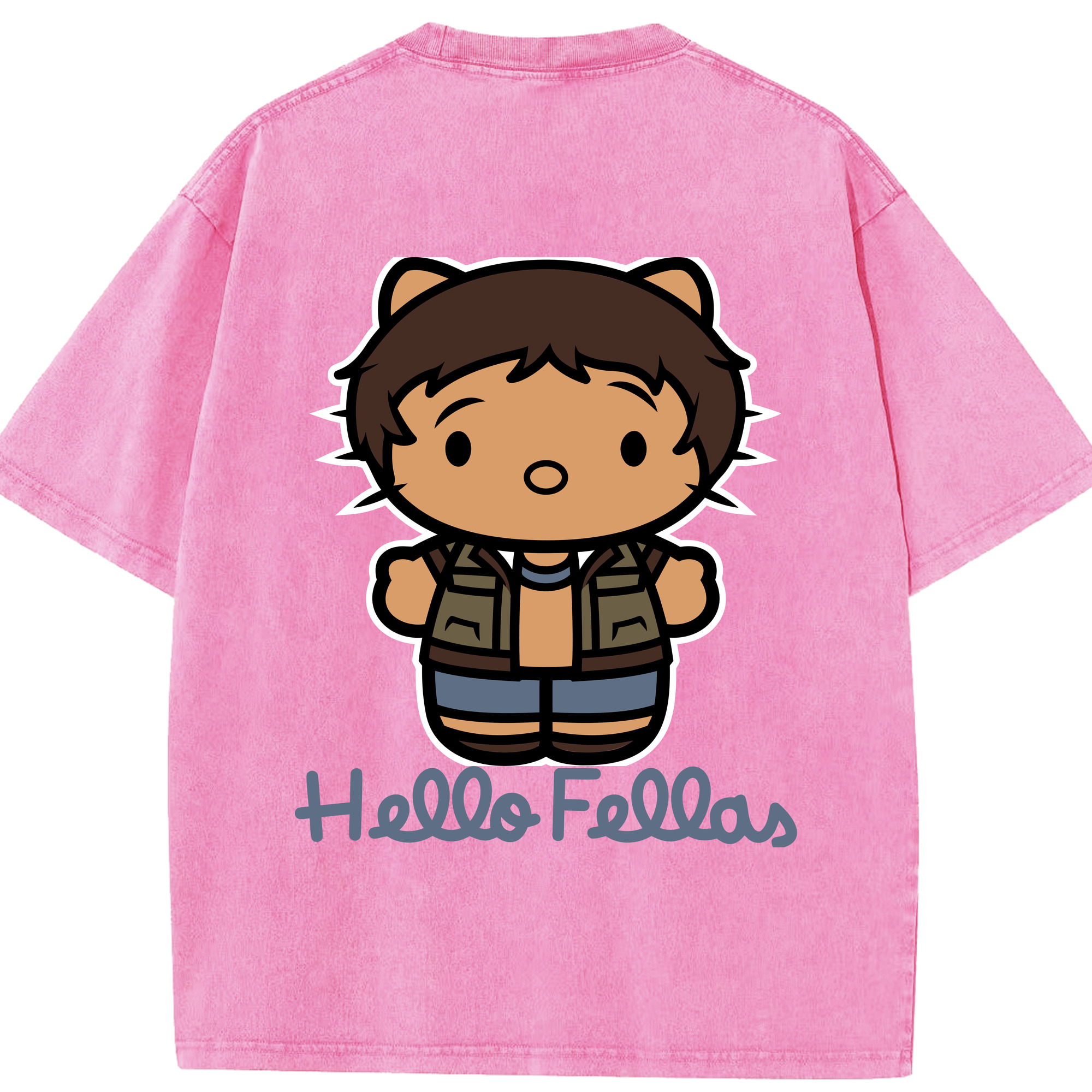 （画像用） Hello Kitty ハローキティ 綿100% ヴィンテージ風 半袖Tシャツ（背面プリント）
